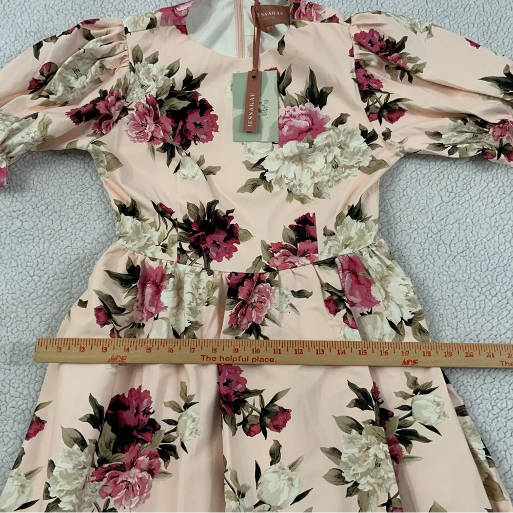 JESSAKAE Midi Dress Rosewood Acre Small Pink Floral Fairy Romantic Cottage Core - Picture 10 of 15